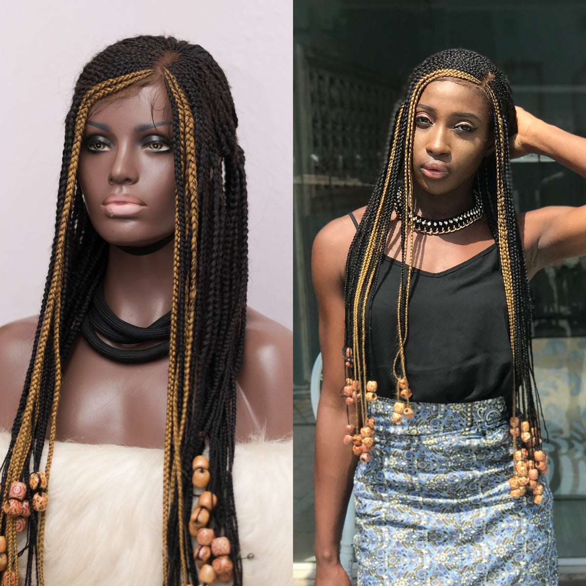 Amina Frontal braided wig Amazon.com : Sensationnel Shear Muse Lace Wig - Amina Deep  main image 4